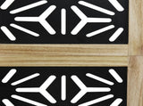 Room Divider 4 Panels Brown and Black Solid Wood Paulownia 358804