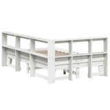 Bookcase Bed without Mattress White 140x190cm Solid Wood Pine 3324551