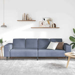 Fabric Sofa with Cushion Blue 208 cm Corduroy fabric 3335103