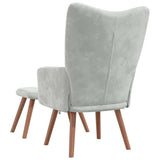 Relaxing Chair Light Grey Velvet 42022441