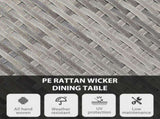 70 cm Wood-Effect Rattan Garden Table - Natural Wood Finish T3398P553234