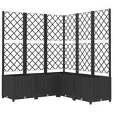 Garden Planter with Trellis Black 120x120x136 cm PP 318277