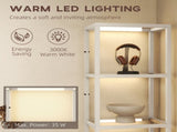 LED Floor Lamp with Glass Shelves, 4 Layers Dimmable Tall Standing Lamp, Modern Column Shelf Floor T3398P376732