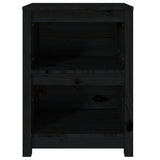 Book Cabinet Black Solid pine wood Compact Book Cabinet 821703