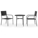 Garden Dining Set Black PE Rattan Small Stackable 3098033