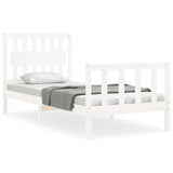 Bed Frame without Mattress White Single Solid Wood Pine 3192392