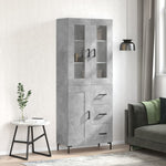 Highboard Concrete Grey 69.5x34x180 cm Engineered Wood 3198661