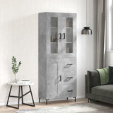 Highboard Concrete Grey 69.5x34x180 cm Engineered Wood 3198661