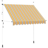 43227 Manual Retractable Awning 250 cm Yellow and Blue Stripes