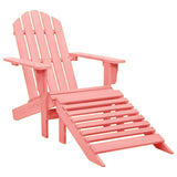 Garden Adirondack Chair with Ottoman Solid Fir Wood Pink 315867