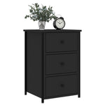 ZNTS Bedside Cabinet Black 40x36x60 cm Engineered Wood 825993