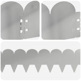 Lawn Edging 10 pcs 103 x 15 cm Steel Silver 8008664