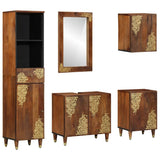 Bathroom Cabinet Set 5 pcs Honey Brown Solid Mango Wood 3310150