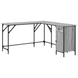 Desk Grey Sonoma 141x141x75 cm Engineered Wood 837600