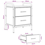 Bedside Cabinet Smoked Oak 40 x 30 x 50 cm Engineered Wood 8013486