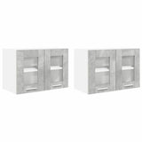 Hanging Cabinet with Door 2 pcs Concrete Grey 60 x 31 x 40 cm 884217
