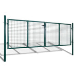 Fence Gate Steel 306x125 cm Green 42981