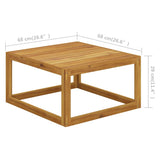 Footrest with Cream White Cushion Solid Wood Acacia 318558