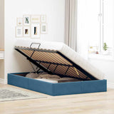 Storage Bed with Mattress Dark Blue 120 x 200 cm Velvet 3370086