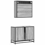 2 Piece Bathroom Furniture Set Grey Sonoma Engineered Wood 3300913