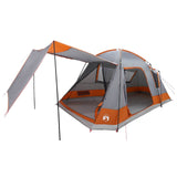 Cabin Tent Grey and Orange 8-Person Polyester and Steel 42028577