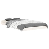Bed Frame White Solid Pine Wood Single Durable Bed Frame 823480