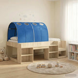 Kids'High Bed Frame with Storage Sonoma Oak and Blue 3423601