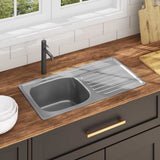 Kitchen Sink with Strainer and Trap Stainless Steel 145073