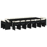 Garden Dining Set Black and Cream White 3211242