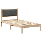 Bed Frame with Upholstered Headboard Dark Grey 90 x 190 cm 878295