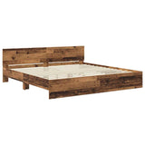 Bed Frame with Headboard Old Wood 180 x 200 cm Engineered Wood 3403595