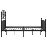 Bed Frame Black Powder-coated metal Double Durable Bed Frame 324853