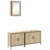 Bathroom Furniture Set with Shelf 3 pcs Brown Engineered wood 3345140