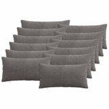 Cushion Cover 12 pcs ALMELO Dark Grey 40 x 80 cm Corduroy 914610