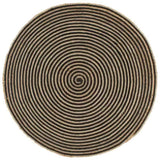 ZNTS Handmade Rug Jute with Spiral Design Black 120 cm 133720