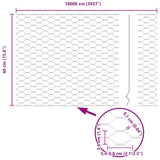 Hexagon Fence Grey 0.4 x 100 m Steel 42005591