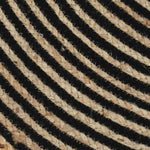 ZNTS Handmade Rug Jute with Spiral Design Black 120 cm 133720