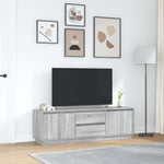 TV Cabinet with LED Lights Grey Sonoma 160.5x41x50 cm 3328431