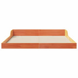 Bed Frame Wax Brown 140 x 220 cm Solid Pine Wood 873375