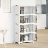 Stackable Storage Box with Wheels 4-Tier 75 L 64x40x141.5 cm 4012372