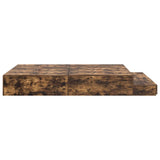 Storage Bed Frame with Drawer Smoked Oak 140 cm Engineered Wood 3335697