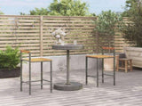 3 Piece Garden Bar Set Grey Poly Rattan&Solid Wood Acacia 3187719