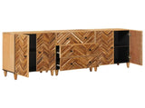 Storage Cabinets 3 pcs Brown 60 x 33.5 x 75 cm Solid Mango Wood 3310176