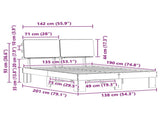 Bed Frame with Upholstered Headboard Taupe 135 x 190 cm 877362