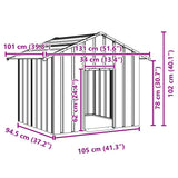 Dog House with Roof 131x101x102 cm Galvanised Steel 4100917