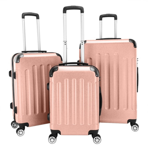 ZNTS 3 Pcs Suitcase Lightweight ABS Carry-on Hand Luggage 4 Spinner Wheels Trolley Case 83110992