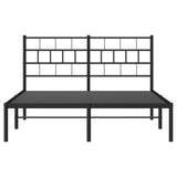 Metal Bed Frame without Mattress with Headboard Black 140x200cm 355660
