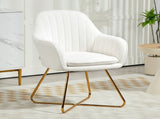 Set of Two Sherpa Fleece Dining Chairs - Cream T3398P340997