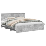 Bed Frame Concrete Grey 200 x 200 cm Engineered Wood 3408819
