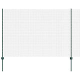 Welded Wire Fence with Posts 25 x 1.6 m PVC-Coated Steel Green 3336496